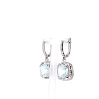 Silver earrings with topaz