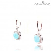 Silver earrings with larimar