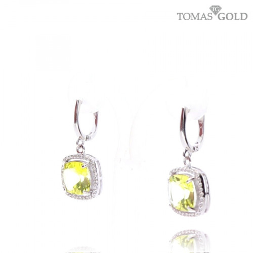 Silver earrings with lemon quartz