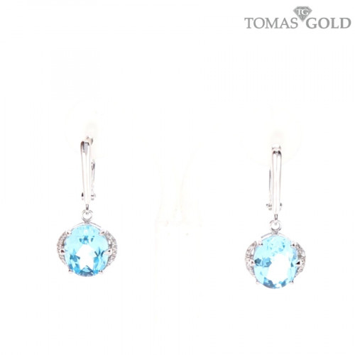 Silver earrings with topaz
