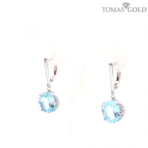 Silver earrings with topaz