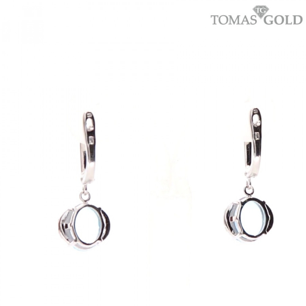 Silver earrings with topaz