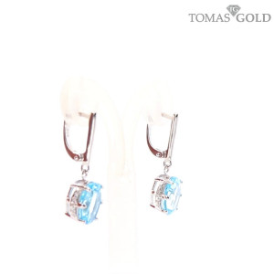 Silver earrings with topaz