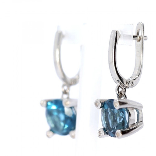 Silver earrings with London topaz