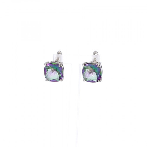 Silver earrings with mystic quartz