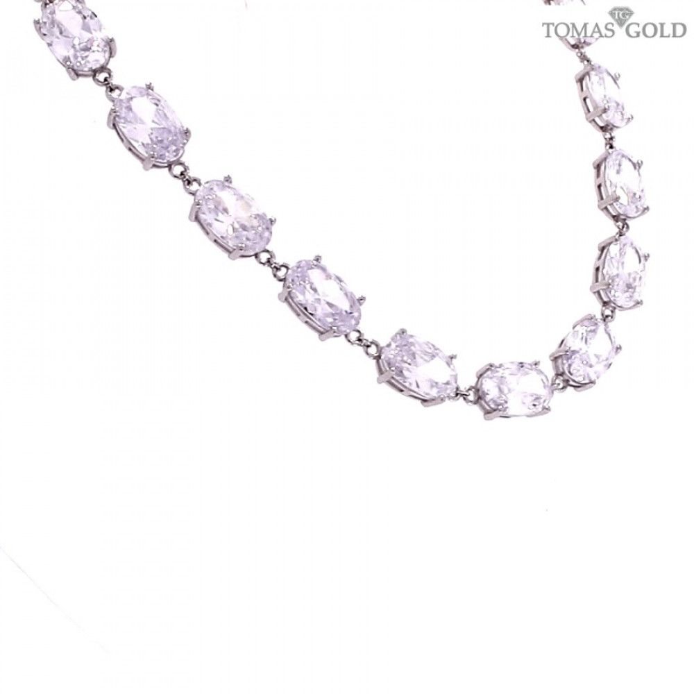 Silver chain with zircon