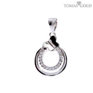 Silver pendant with zircon 