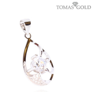 Silver pendant with zircon