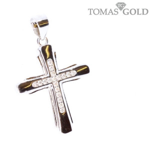 Silver pendant with zircon 