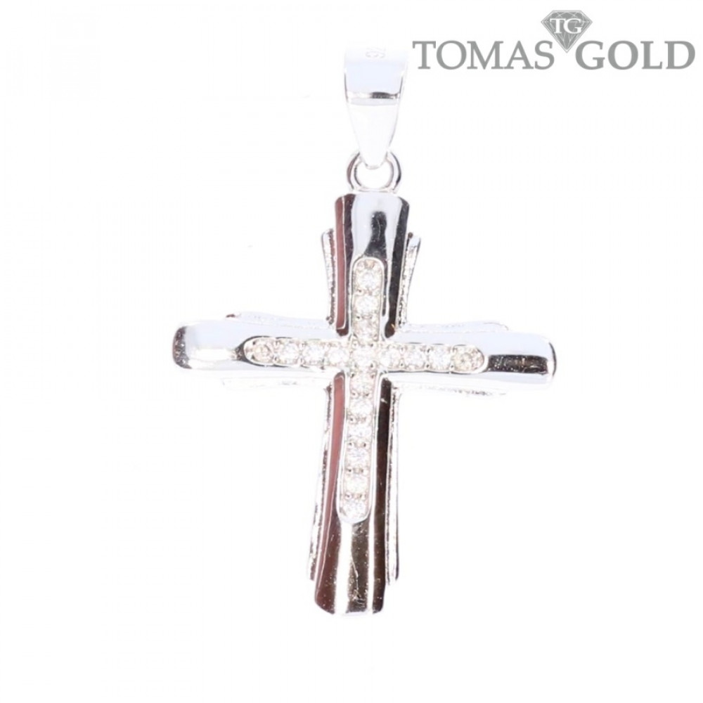 Silver pendant with zircon 