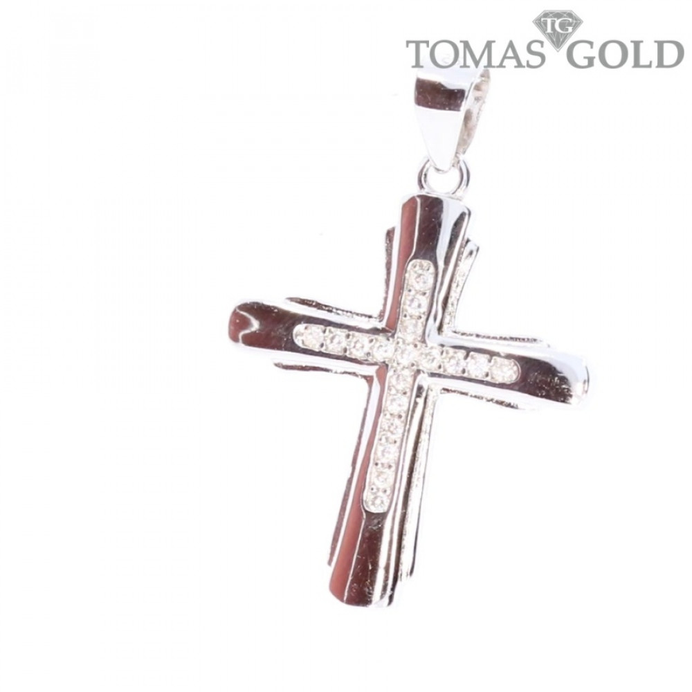 Silver pendant with zircon 