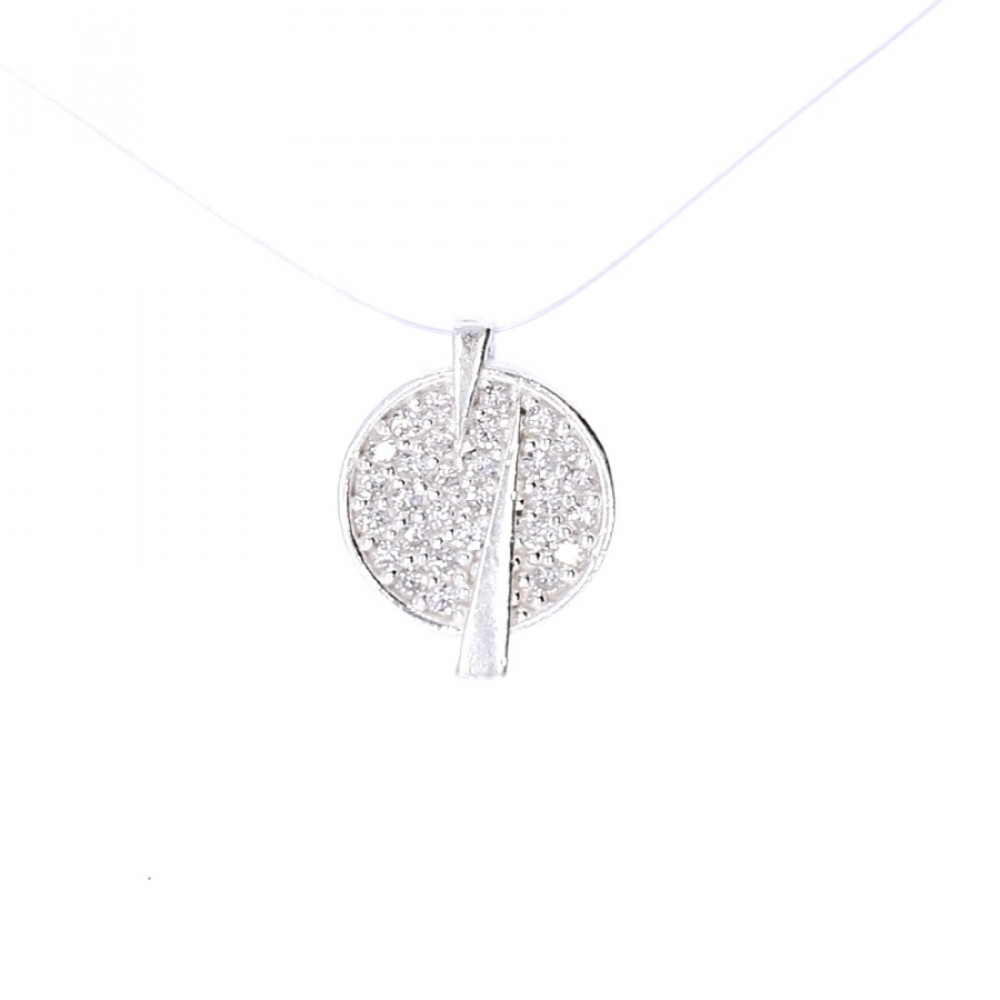 Silver pendant with zircon
