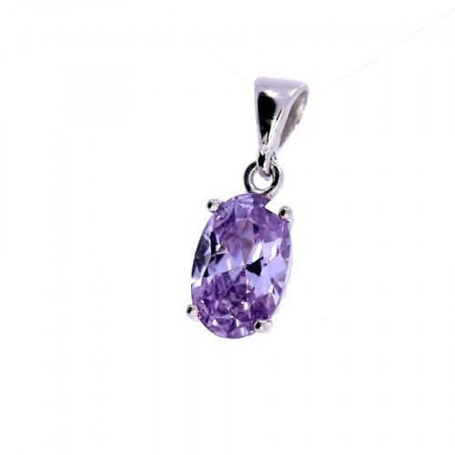 Silver pendant with amethyst