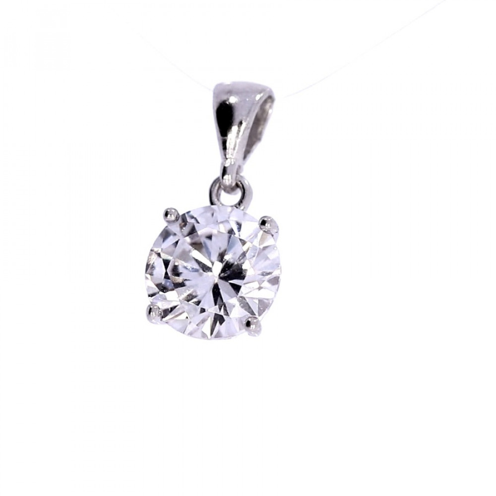Silver pendant with zircon
