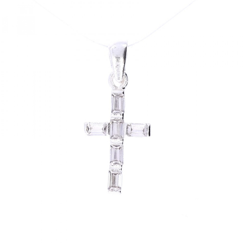 Silver pendant with zircon 