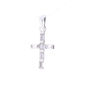 Silver pendant with zircon 