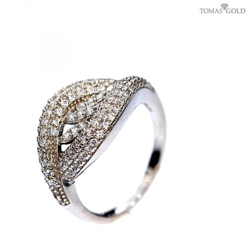 Silver ring with zircon
