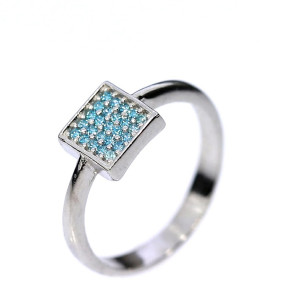Silver ring with zircon