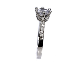 Silver ring with zircon