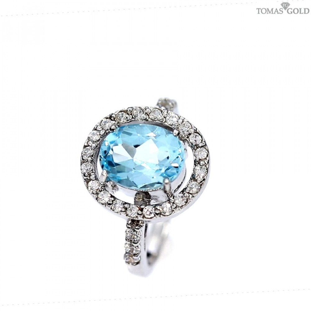 Sidabrinis žiedas topazu