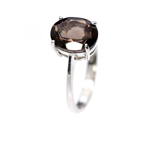 Silver ring with quartz