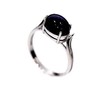 Silver ring with corundum