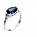 Silver ring with London topaz
