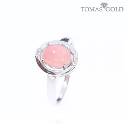 Hõbesõrmus roosa opaaliga