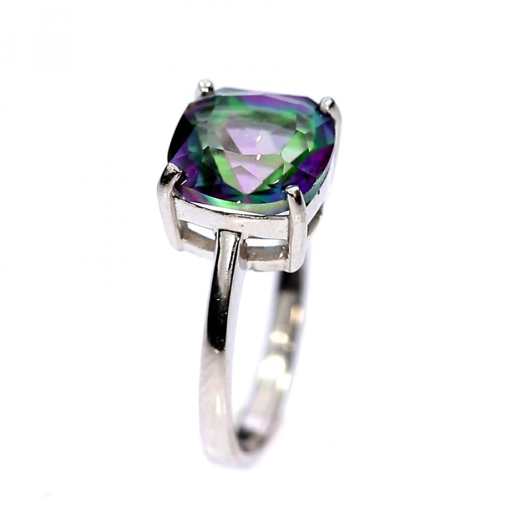 Серебряное кольцо с мистик кварцем