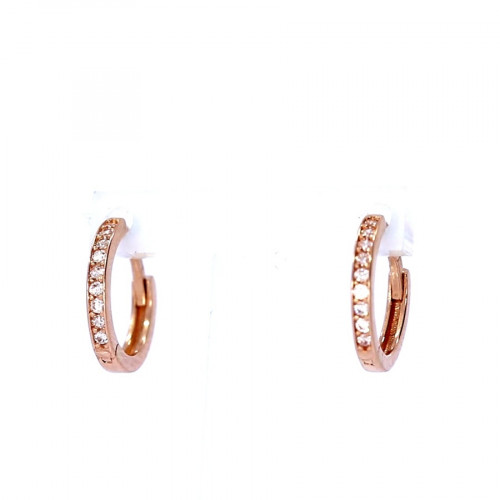 Gold earrings with zircon