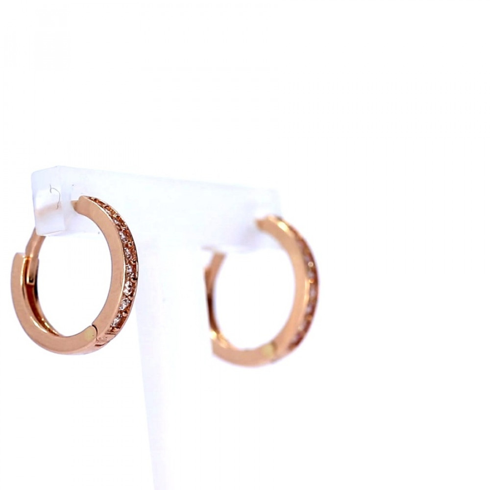 Gold earrings with zircon