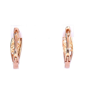 Gold earrings with zircon