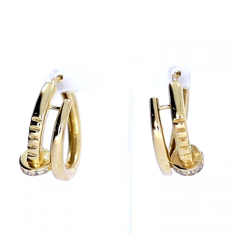 Золотые серьги с цирконом