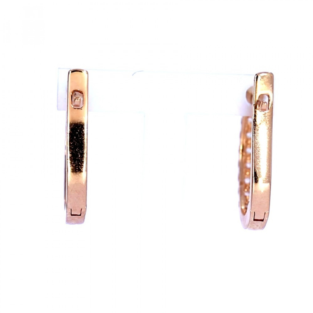 Gold earrings with zircon