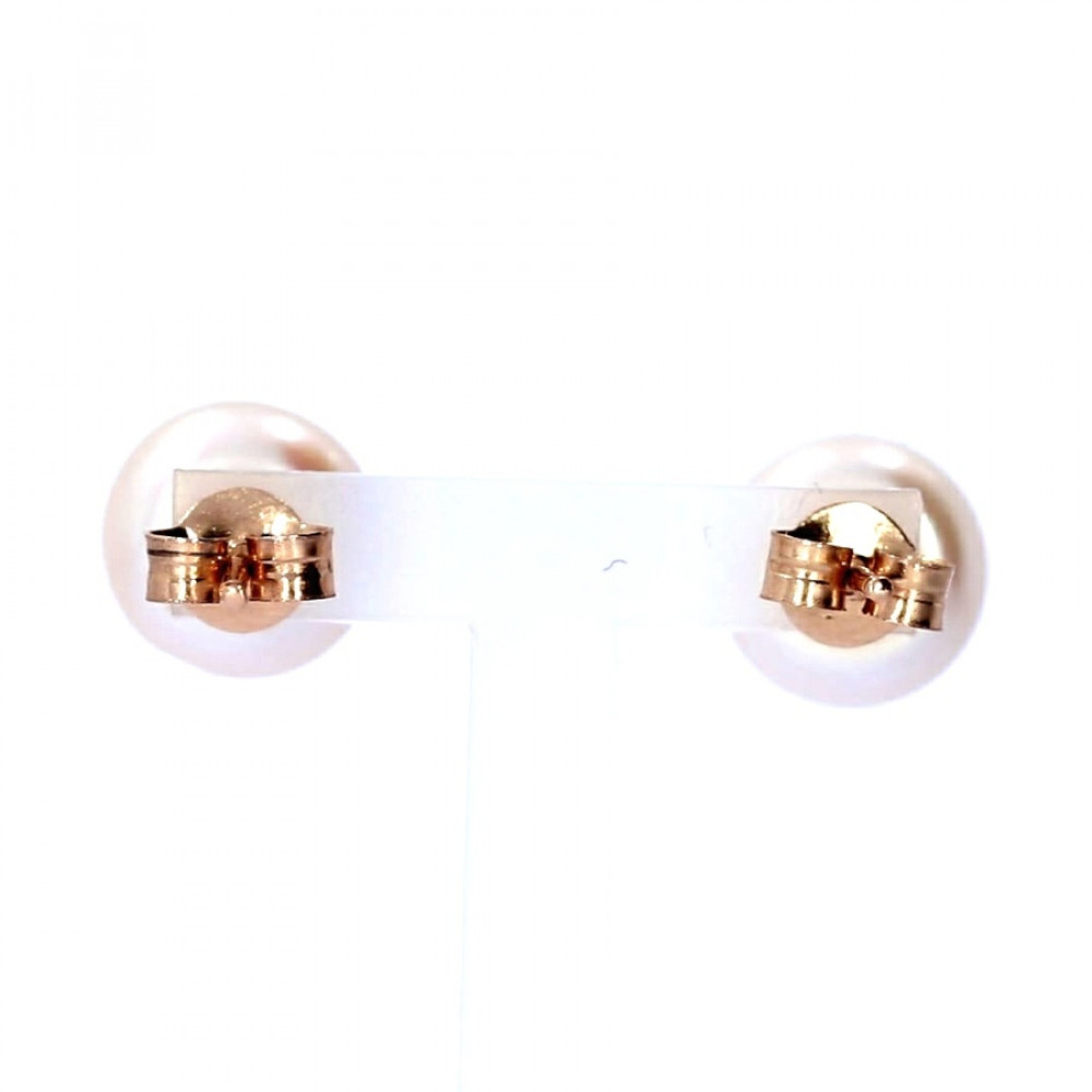 Gold earrings with cultured pearl