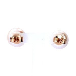 Gold earrings with cultured pearl