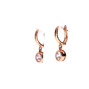 Gold earrings with zircon