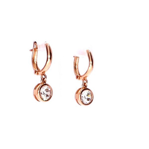 Gold earrings with zircon