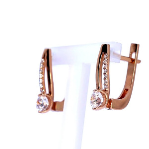 Золотые серьги с цирконом