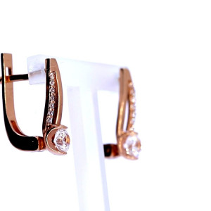 Золотые серьги с цирконом