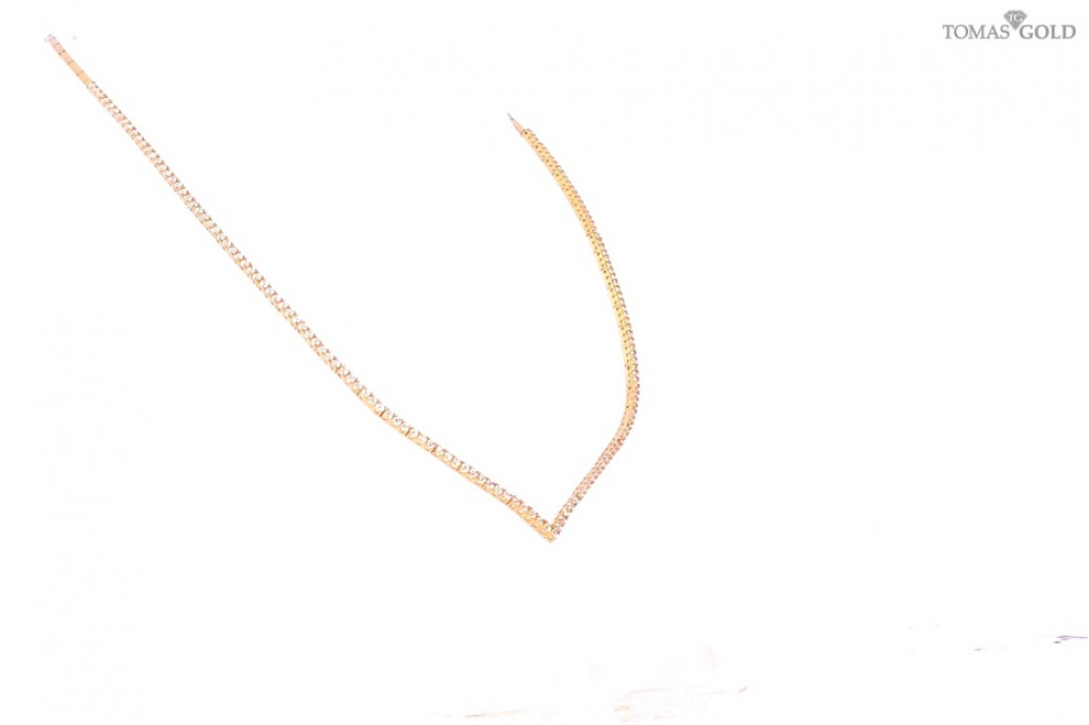 Gold chain with zircon