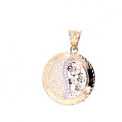 Gold pendant with zircon