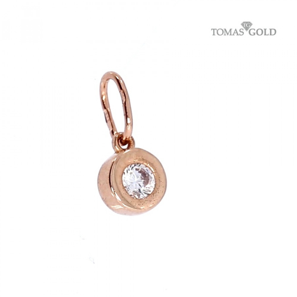 Gold pendant with zircon