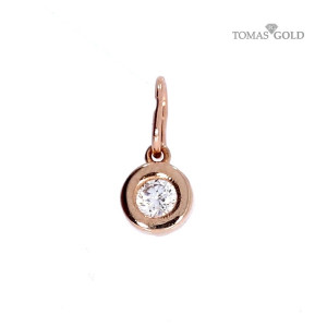 Gold pendant with zircon