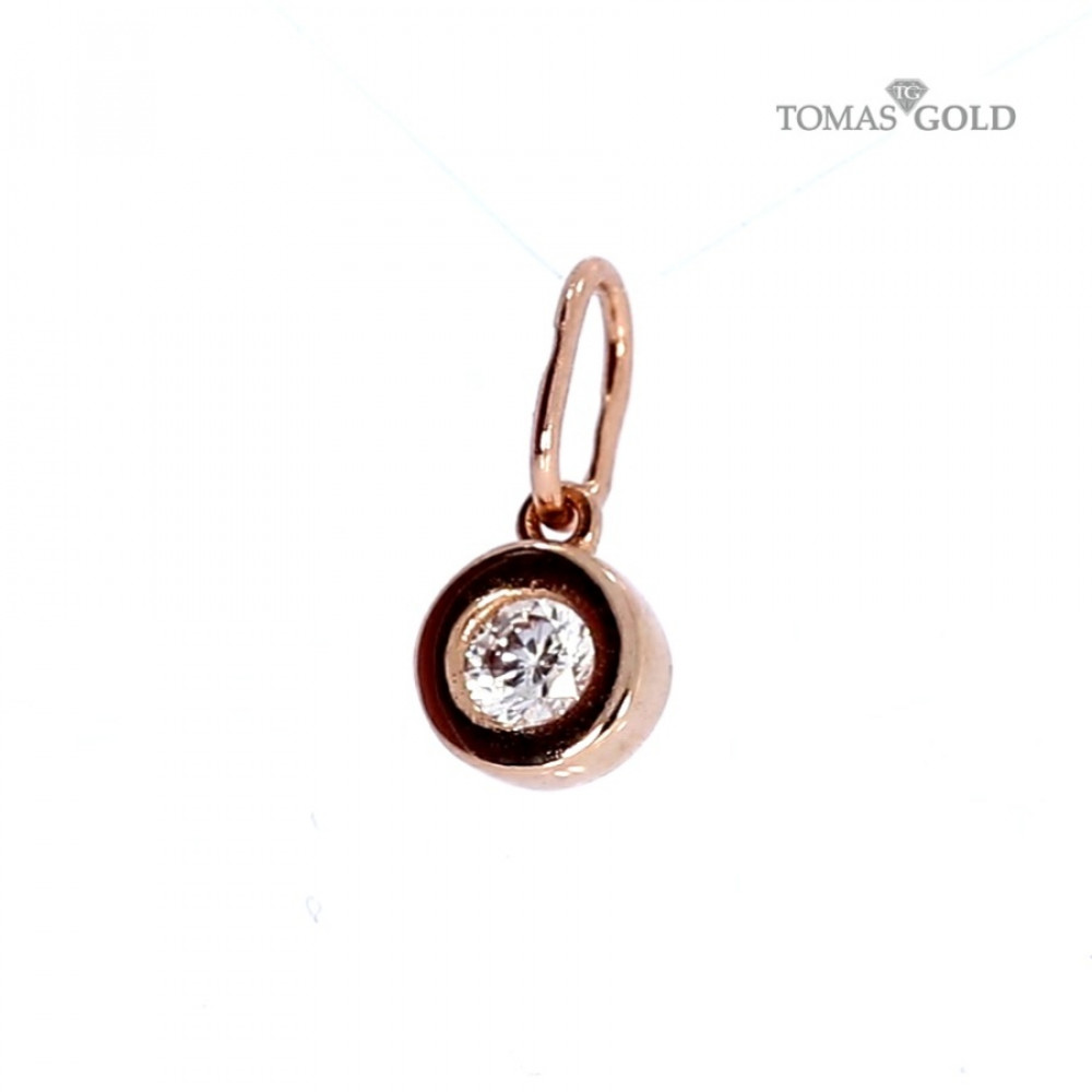 Gold pendant with zircon
