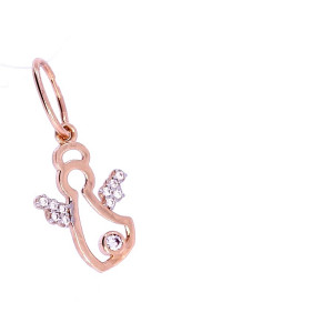 Золотая подвеска с цирконом 