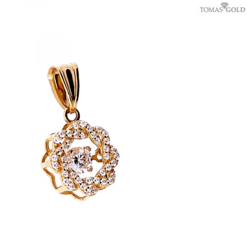Gold pendant with zircon