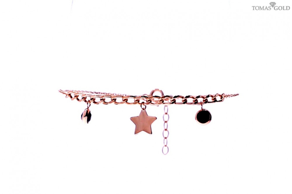 Gold bracelet with zircon