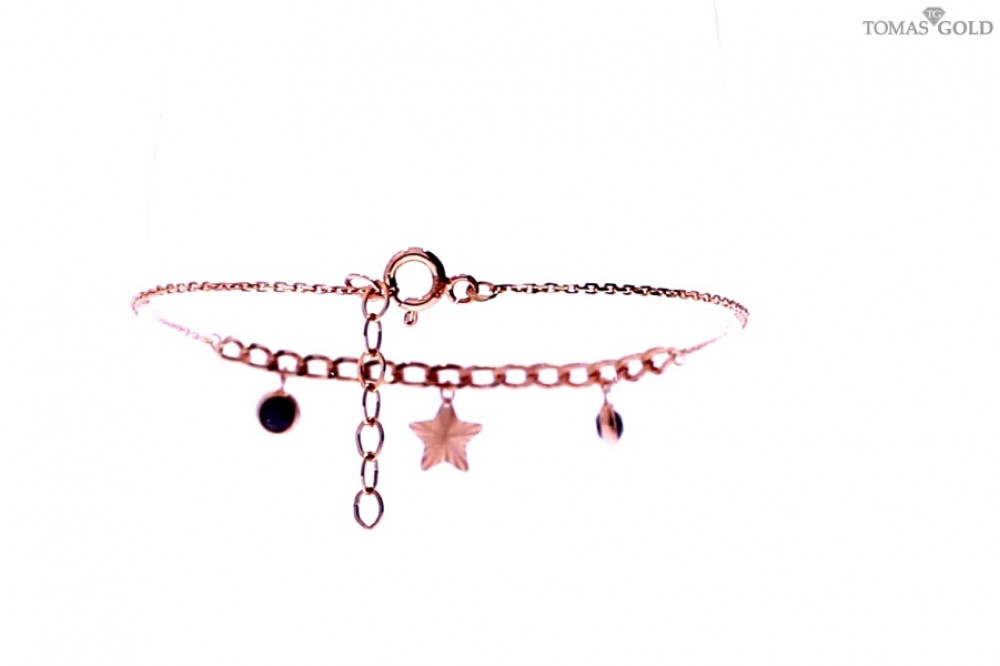 Gold bracelet with zircon