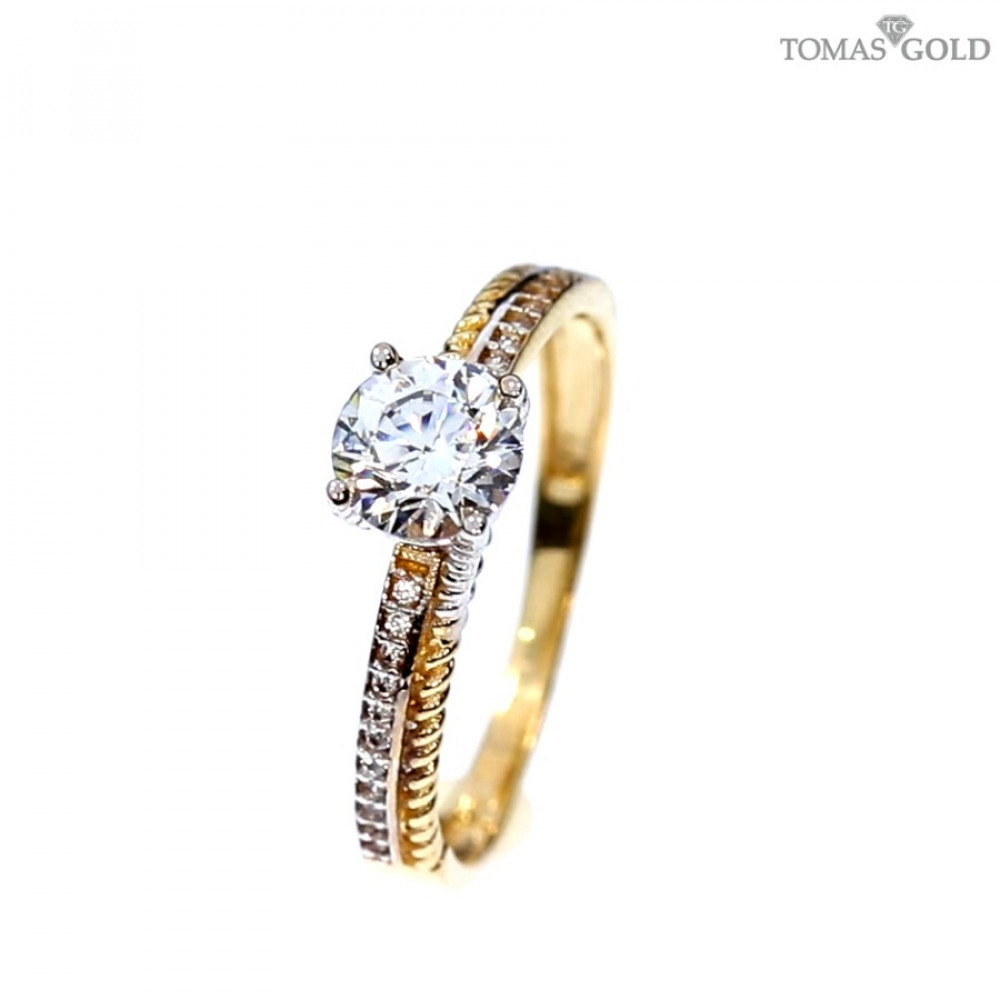 Золотое кольцо с цирконом